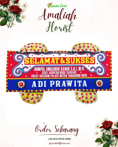 Papan Bunga Ucapan Selamat Motto