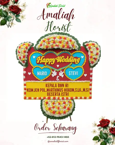 Papan Bunga Pernikahan Motto